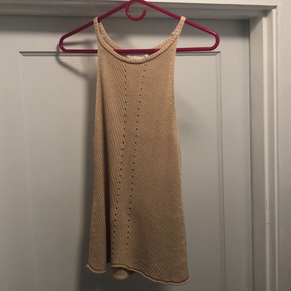 Knit Tank Top, size small, beige